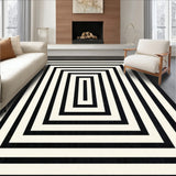Elegant Repetitive Linear Chevron Stripe Runner Design(Black)