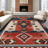Ultra Soft Area Rug, Non Slip, Stain Resistant, Washable Area Rugs for Living Room, Bedroom, Distressed Crimson Bedroom Stain-Resistant Area Carpet(Red)