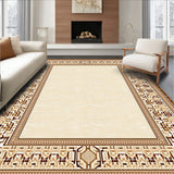 Chic Area with Distinct Geometric Borders in Earthy Color Palette(Beige)