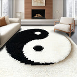 Ultra Soft Area Rug, Non Slip, Stain Resistant, Washable Area Rugs for Living Room, Bedroom, Harmony Symbol Aesthetic Bathroom Washable Carpet(Black)