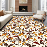 Traditional Harvest Foliage Design Floor Covering(Orange)