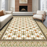 Beige and Brown Trellis Ideal for Entryway(White)