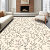 Delicate Cottage Garden Motif with Interlocking Floral Vines(Beige)