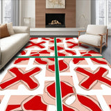 Vibrant Bold Grid with Symmetrical Interlocking and Blocks(Red)