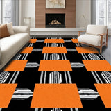 Autumn Harvest Gingham Decorative with Seasonal Motifs(Orange)