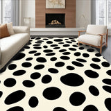 Spotted Cowhide Area with Natural Hide Texture Design(Black)