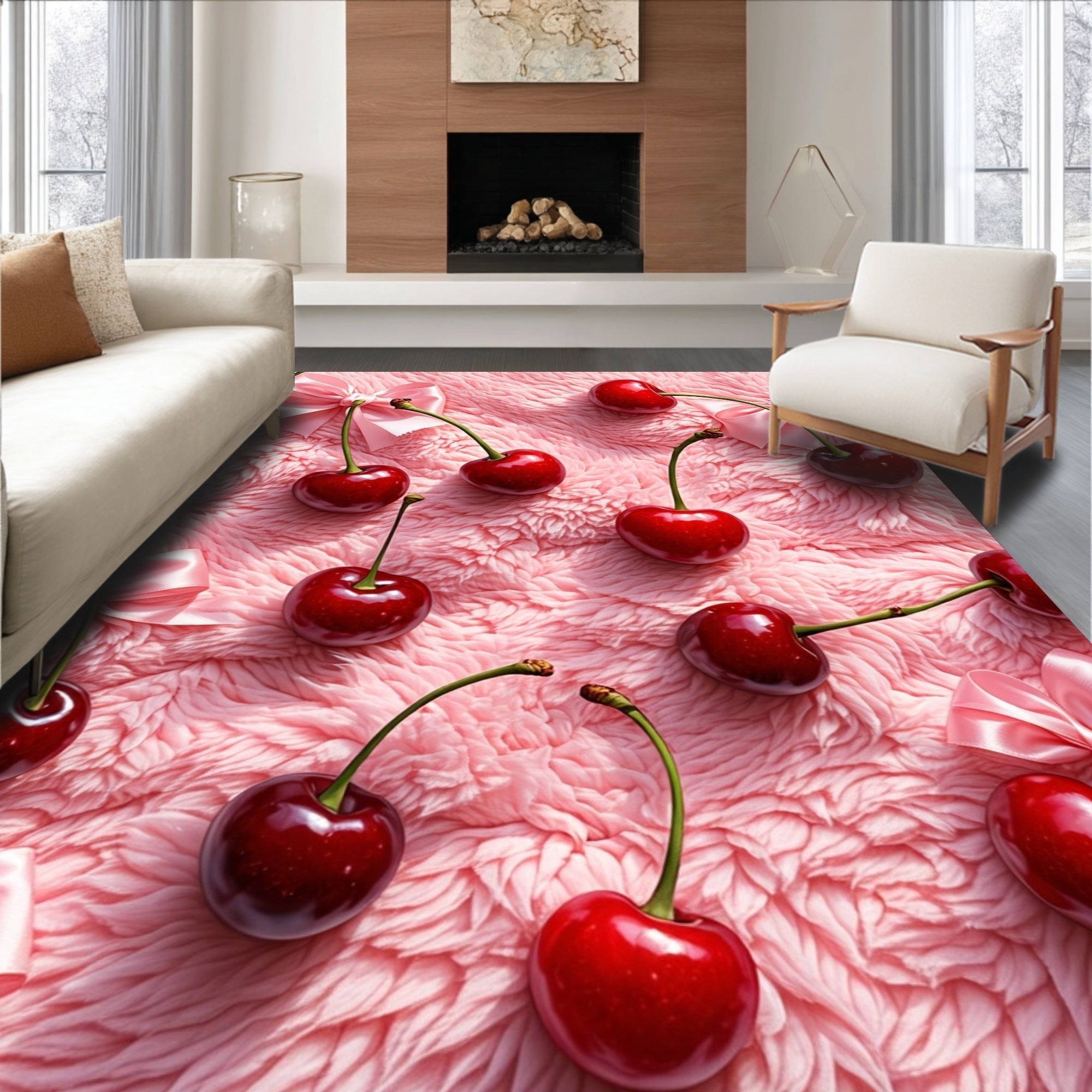 Ultra Soft Area Rug, Non Slip, Stain Resistant, Washable Area Rugs for Living Room, Bedroom, Pink Coquette Bow Non-Slip Bathroom Rug(Pink)
