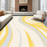 Abstract Flow Featuring Delicate Brushstroke Stripes(Yellow)