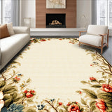 Ultra Soft Area Rug, Non Slip, Stain Resistant, Washable Area Rugs for Living Room, Bedroom, Beige Vintage Floral Living Room Rug(Beige)