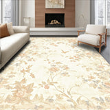 Elegant Botanical Area Beige Hues with Floral Accents(Beige)