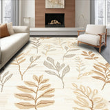Desert Bloom Collection Area Beige Cream Botanical Motif Durable(Beige)