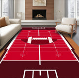 Gridiron Yard Lines Football Center Motif(Red)