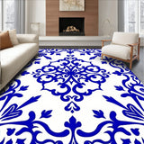 Botanical Leaf Vine Scroll Damask Baroque Luxurious(Blue)