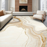 Modern Neutral Beige Marble Effect Defined Border Design(Beige)