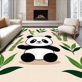 Playful Panda Cartoon Floor(Beige)