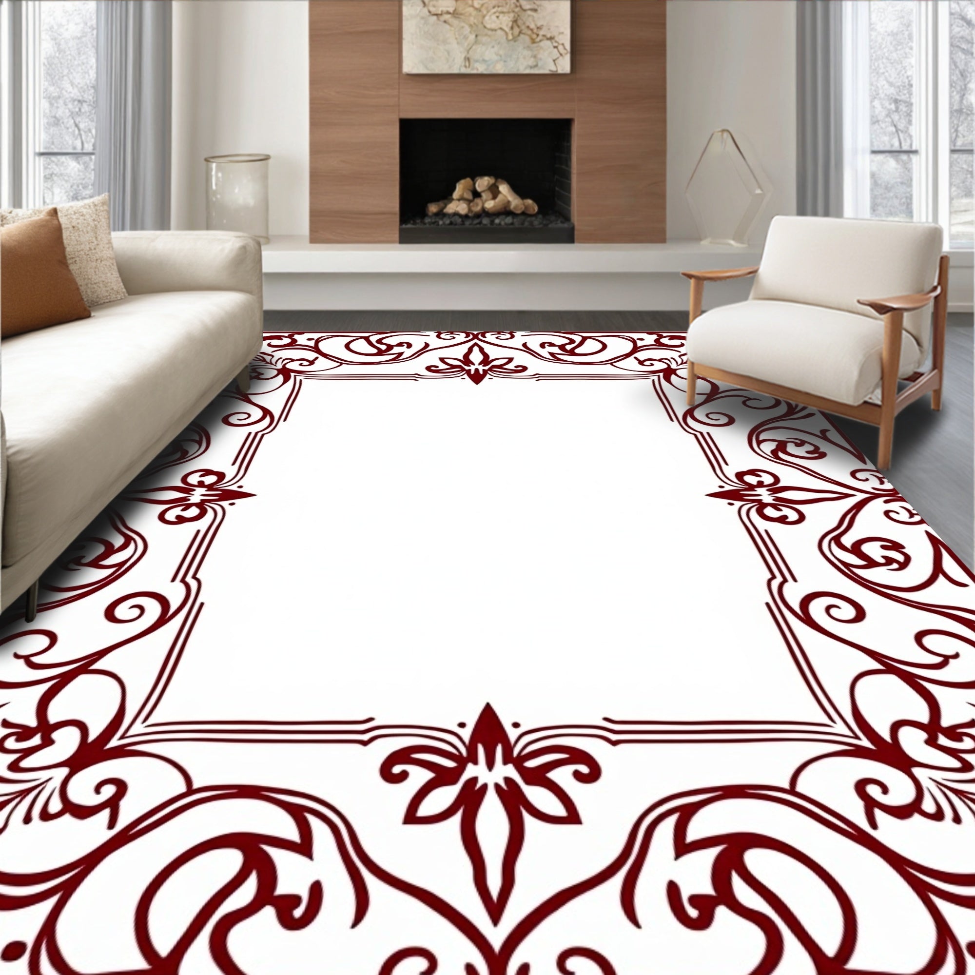 Artisan Scrollwork Vine with Stylized Petal Motif (Brown) - ODIKA