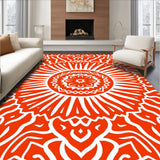 Boho Sunray Mosaic Showcasing Abstract Petal and Interlocking Details(Orange)