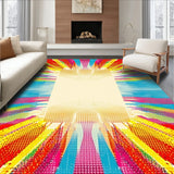 Geometric Burst Vibrant Multi Colors and Beige Hues(Yellow)