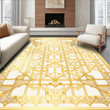 Elegant Beige Geometric Harmony with a Touch of Gold Accents(Gold)