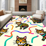 LED Enhanced Tabby Cat Portrait featuring Vibrant Paw Prints(Black)