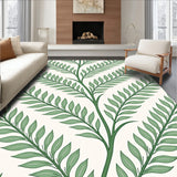 Botanical Lacework Featuring Interlocking Ferns and Petal Outlines (Green) - ODIKA