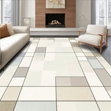 Neutral Modern Grid Area with Subtle Overlapping Rectilinear(Beige)