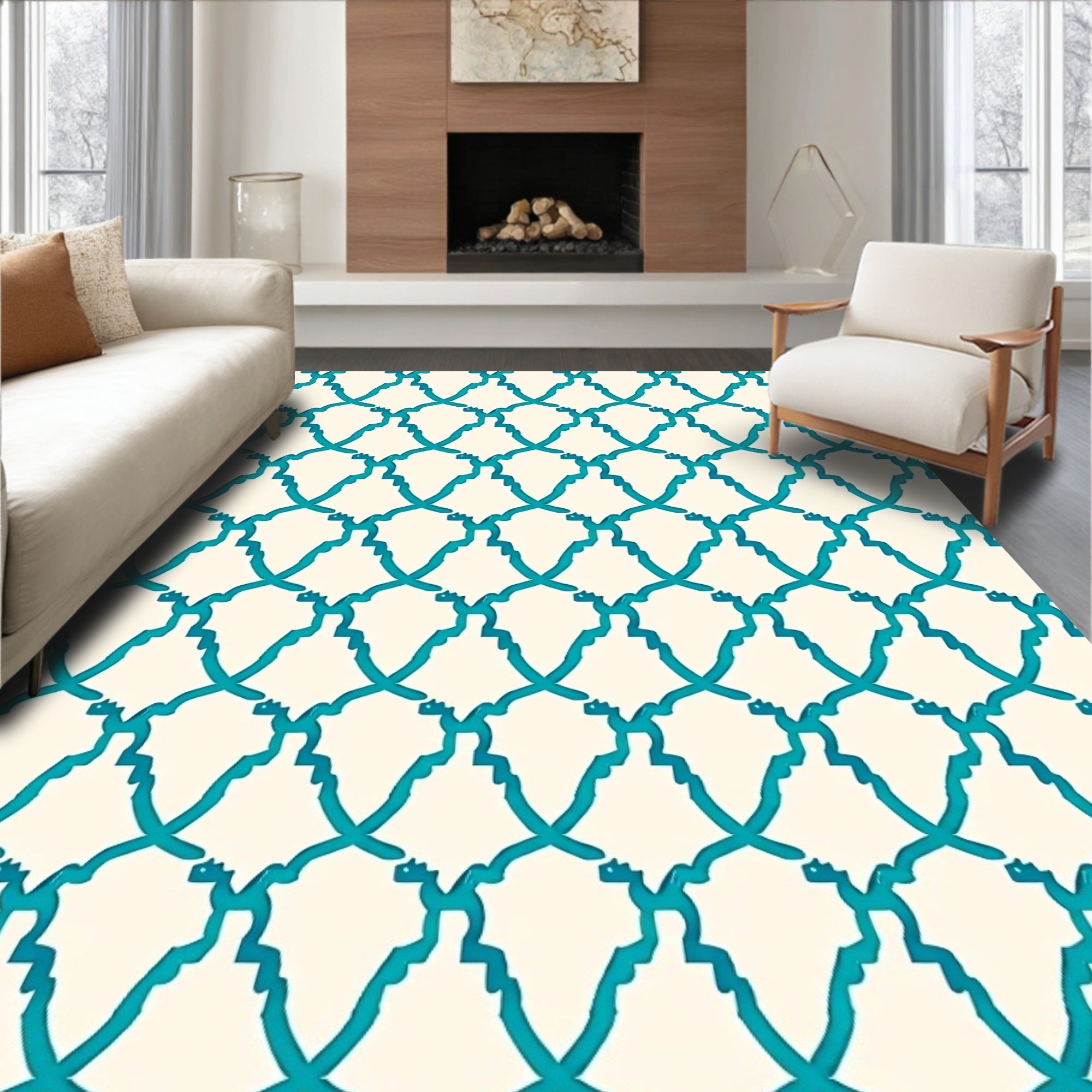 Transitional Lattice Modern Contemporary Interlocking (Blue) - ODIKA