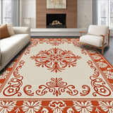 Elegant Floral Swirl with Bold Interlaced Petals and Vine(Orange)