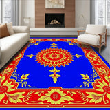 Traditional Medallion Holiday Pathway with Symmetrical Flourishes(Blue)
