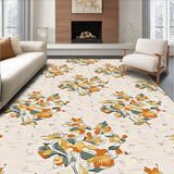 Heirloom Inspired Artistic Blooms Across Weathered Background(Orange)