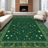 Ultra Soft Area Rug, Non Slip, Stain Resistant, Washable Area Rugs for Living Room, Bedroom, Zodiac Design Dorm Room Thin Washable Area Rug(Green)