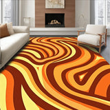 Modern Abstract Ripple Design With Overlapping Wave Motifs(Brown)