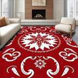 Holiday Snowflake Medallion with Festive Swirl Motifs(Red)