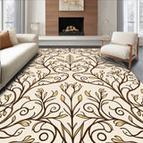 Harvest Grove Woodland Foliage Motif with Sweeping Vine(Beige)