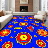 Rescue Heroes Badge with Emergency Vehicle Motifs (Blue)