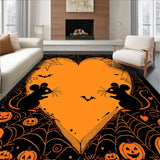 Cartoon Mouse Spider Web with Black Heart and Pink Gothic Accents(Orange)