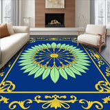 Botanical Medallion Interlocking Leaf with Festive Scroll Motifs(Blue)