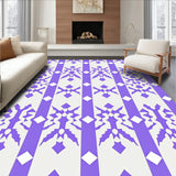 Nordic Interlocking Grid Motif with Minimalist Art Influence(Purple)