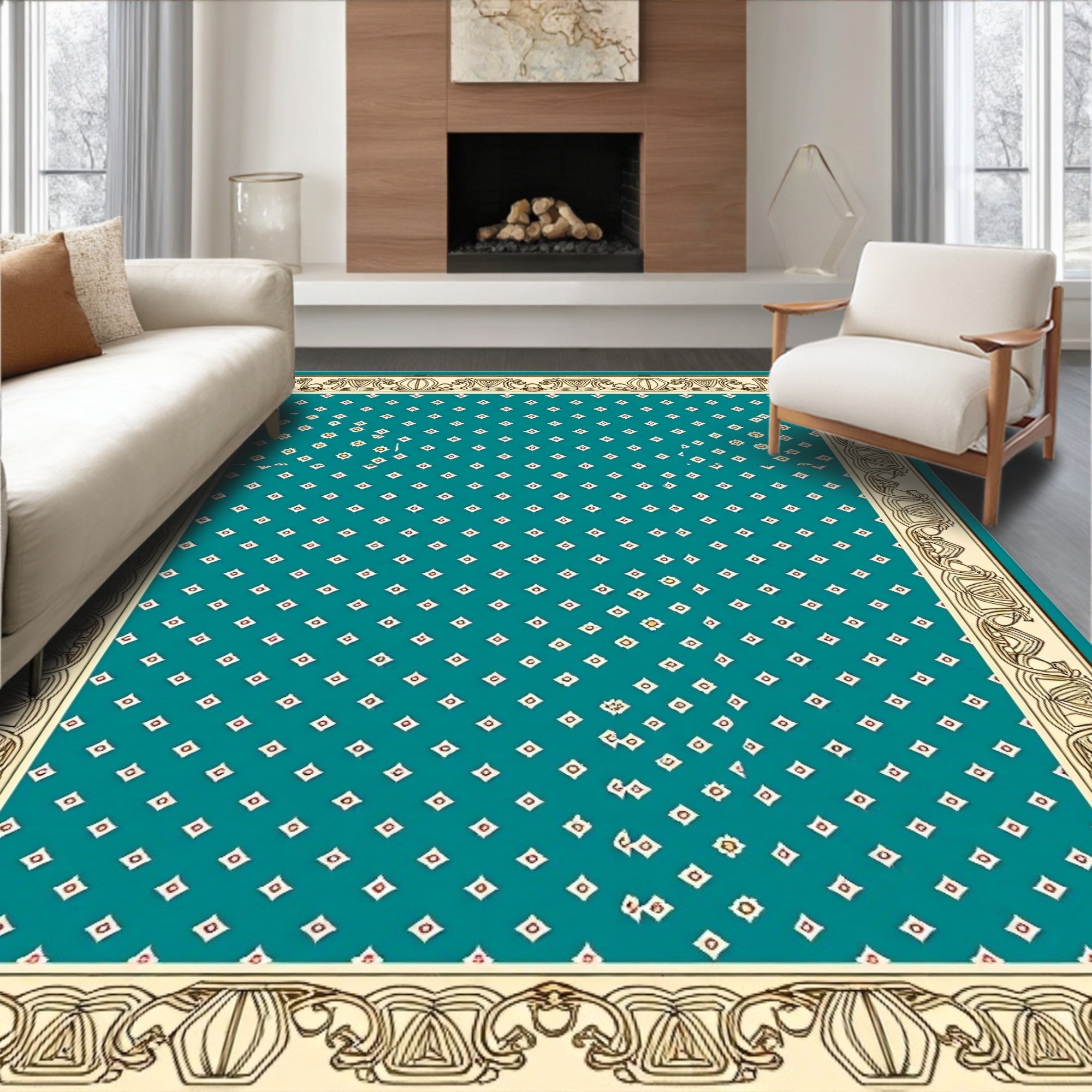 Tile with Decorative Edge Trim (Ivory) - ODIKA