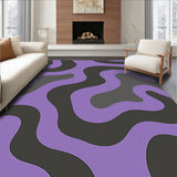 Abstract Cascade Interlocking Waves with Misty Charcoal Details(Purple)