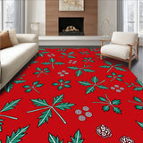 Festive Holly Berry with Traditional Holiday Botanical Motifs(Red)