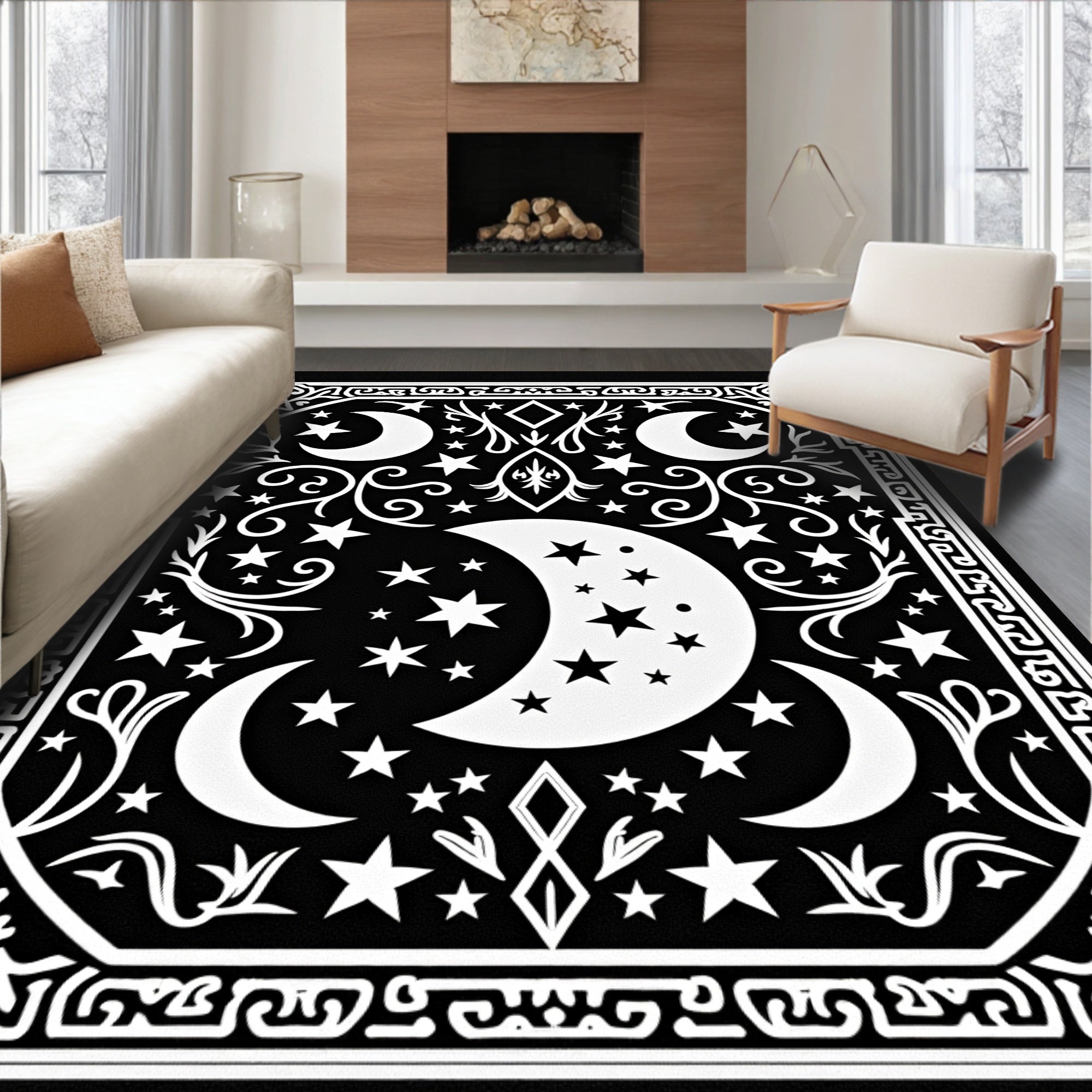 Enchanted Moon Phase Celestial Witchcraft Themed Entry(Black) - ODIKA