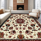 Ultra Soft Area Rug, Non Slip, Stain Resistant, Washable Area Rugs for Living Room, Bedroom, Traditional Floral Motif(Beige)