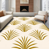 Art Inspired Interlocking Fan Design with Subtle Metallic Highlights (Ivory)