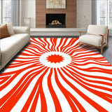 Abstract Sunburst Radiating Waves with Contemporary Art(Red)
