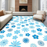 Abstract Wildflower Meadow with Scattered Blossom Clusters(Blue)