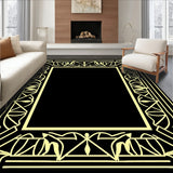 Art Fan Motif with Structured Designs (Black)