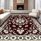 Vintage Inspired Floral Medallion with Detailed Botanical Motifs (Brown)