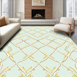 Elegant Interlocking Chevron Mosaic with Subtle Motifs and Delicate Accents(Mint)