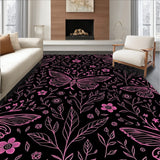 Mystical Moth Wings with Moonlit Garden Florals Enchanted Nature (Black)